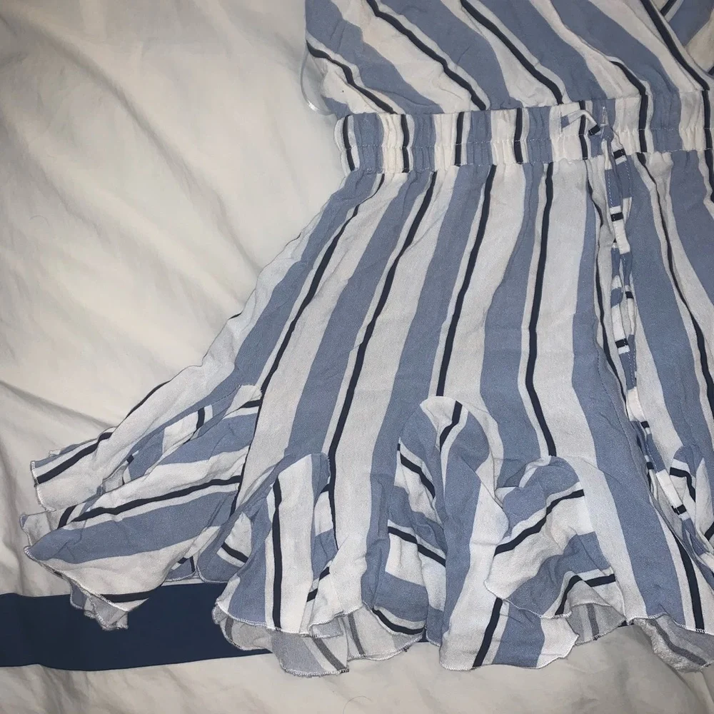 Fun & Flirty Striped Ruffle Romper - Picture 2 of 4